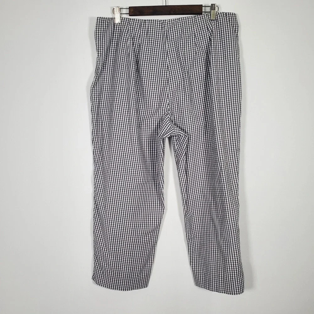 Coldwater Creek Womens Pants‎ Size 16 Plaid Cotton Spandex Black White Checkered - Picture 2 of 13